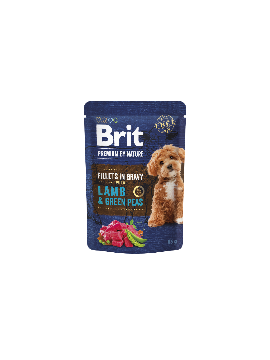 Brit Care Dog Fillets in Gravy Lamb with Green Peas 85 g – Bezzbożowa mokra karma w sosie z filetami z jagnięciny