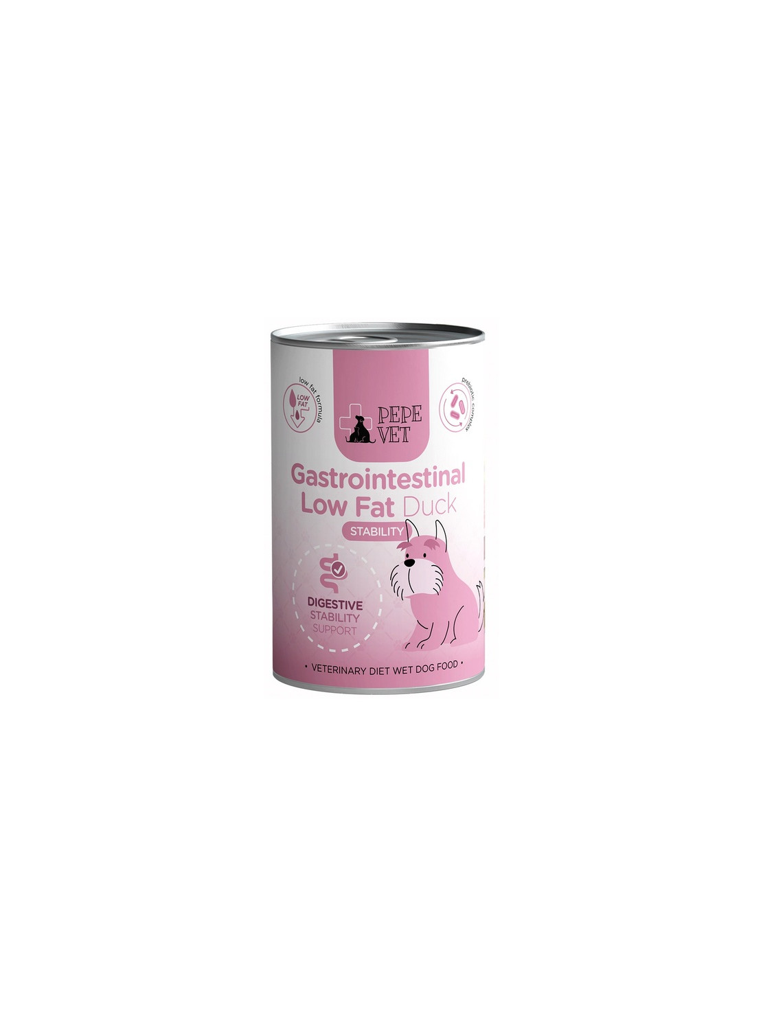 Paka Zwierzaka PEPE VET Gastrointestinal Low Fat Duck puszka 400g