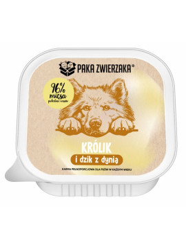 Paka Zwierzaka Królik i dzik z dynią tacka 150g