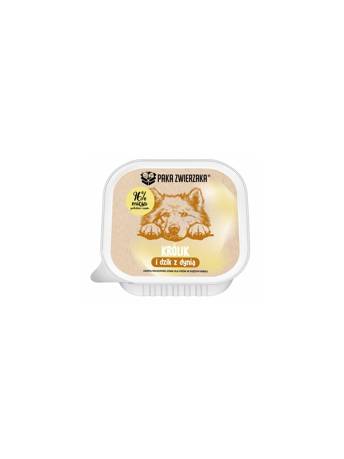 Paka Zwierzaka Królik i dzik z dynią tacka 150g