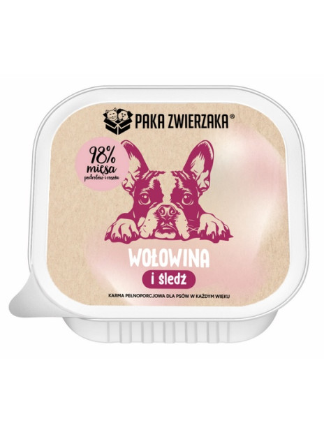 Paka Zwierzaka Wołowina i śledź tacka 150g