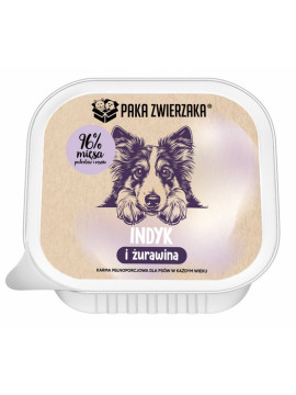 Paka Zwierzaka Indyk i żurawina tacka 150g