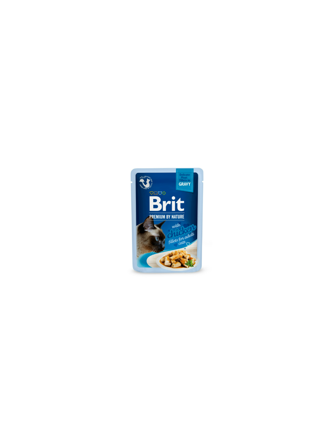 Brit Care Cat Fillets in Gravy Hearty Chicken 85 g – Bezzbożowa mokra karma w sosie z filetami z kurczaka dla kotów