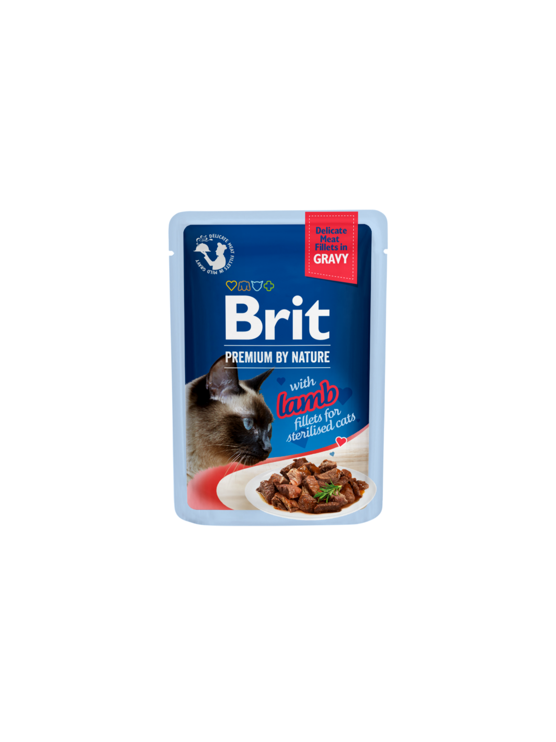 Brit Care Cat Fillets in Gravy Sterilized Lamb 85 g – Bezzbożowa mokra karma w sosie z filetami z jagnięciny