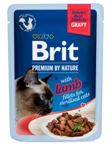 Brit Care Cat Fillets in Gravy Sterilized Lamb 85 g – Bezzbożowa mokra karma w sosie z filetami z jagnięciny