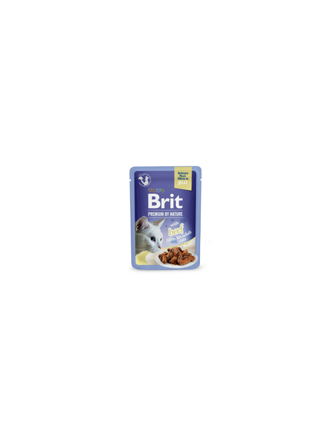 Brit Care Cat Fillets in Jelly Savory Beef 85 g – Bezzbożowa mokra karma w galaretce z filetami z wołowiny dla kotów