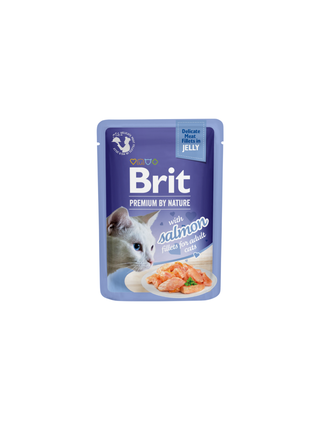 Brit Care Cat Fillets in Jelly Choice Salmon 85 g – Bezzbożowa mokra karma w galaretce z filetami z łososia