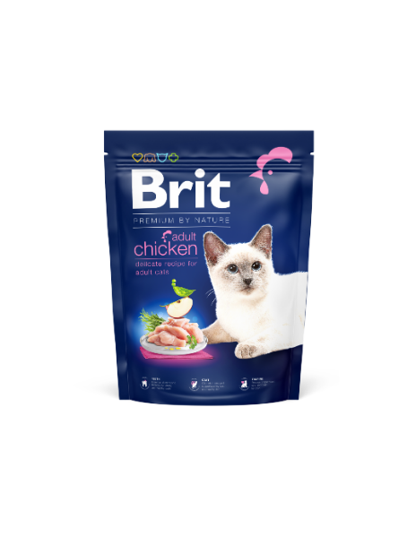 Brit Premium by Nature Cat Adult Chicken 300 g – Kompletna sucha karma z kurczakiem dla dorosłych kotów