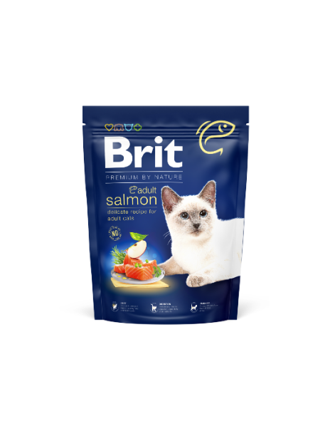 Brit Premium by Nature Cat Adult Salmon 300 g – Kompletna sucha karma z łososiem dla dorosłych kotów