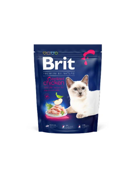 Brit Premium by Nature Cat Sterilized Chicken 300 g – Kompletna sucha karma z kurczakiem dla kotów sterylizowanych