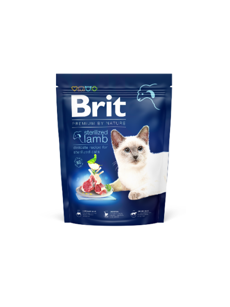 Brit Premium by Nature Cat Sterilized Lamb 300 g – Hipoalergiczna sucha karma z jagnięciną dla kotów sterylizowanych