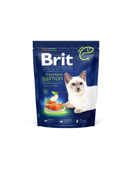 Brit Premium by Nature Cat Sterilized Salmon 300 g – Sucha karma z łososiem dla kotów sterylizowanych i kastrowanych