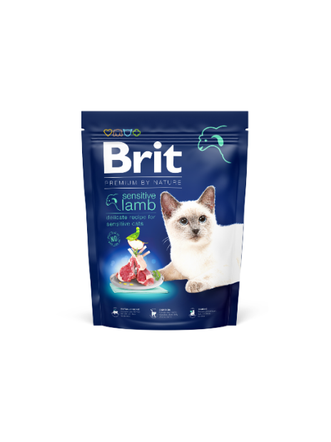 Brit Premium by Nature Cat Sensitive Lamb 300 g – Hipoalergiczna sucha karma z jagnięciną dla kotów