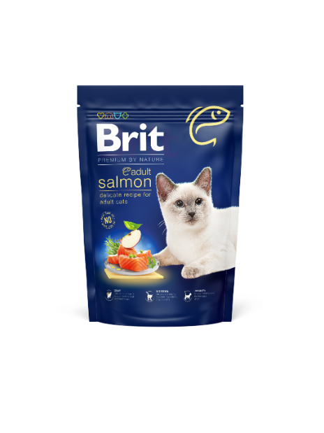 Brit Premium by Nature Cat Adult Salmon 800 g – Kompletna sucha karma z łososiem dla dorosłych kotów