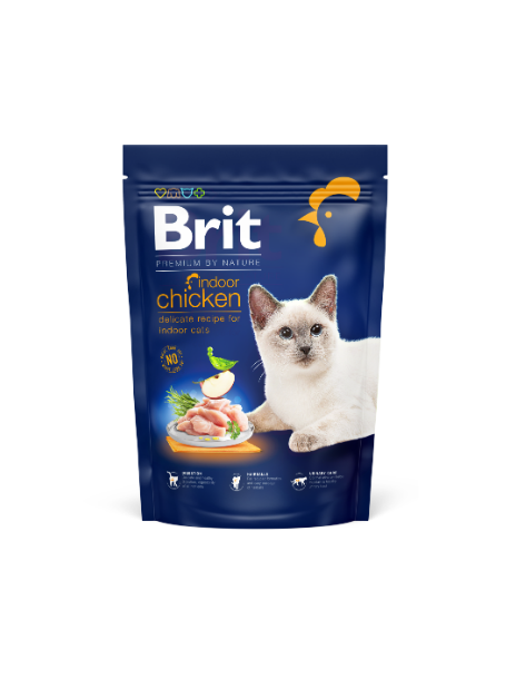 Brit Premium by Nature Cat Indoor Chicken 800 g – Sucha karma z kurczakiem dla kotów niewychodzących