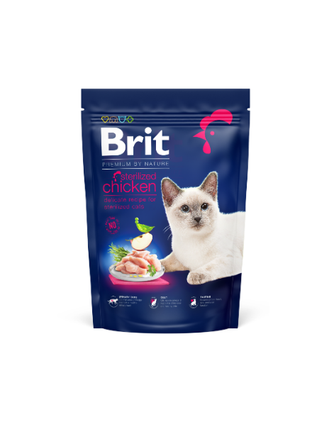 Brit Premium by Nature Cat Sterilized Chicken 800 g – Kompletna sucha karma z kurczakiem dla kotów sterylizowanych