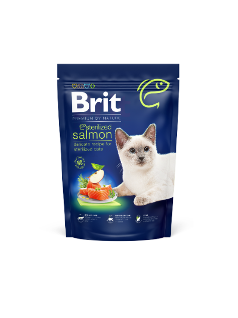 Brit Premium by Nature Cat Sterilized Salmon 800 g – Sucha karma z łososiem dla kotów sterylizowanych i kastrowanych