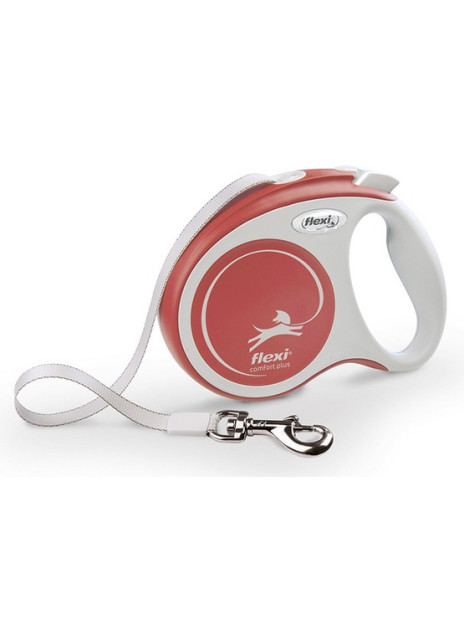 Flexi New Comfort Plus Smycz taśma XS 3m jasnoczerwona