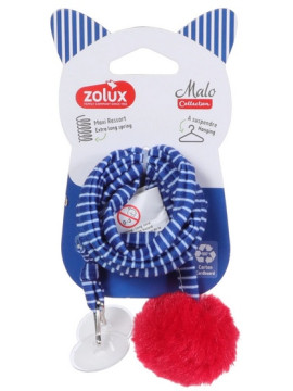 Zolux Zabawka zawieszana dla kota Pompon ze sprężyną Malo 80cm niebieski
