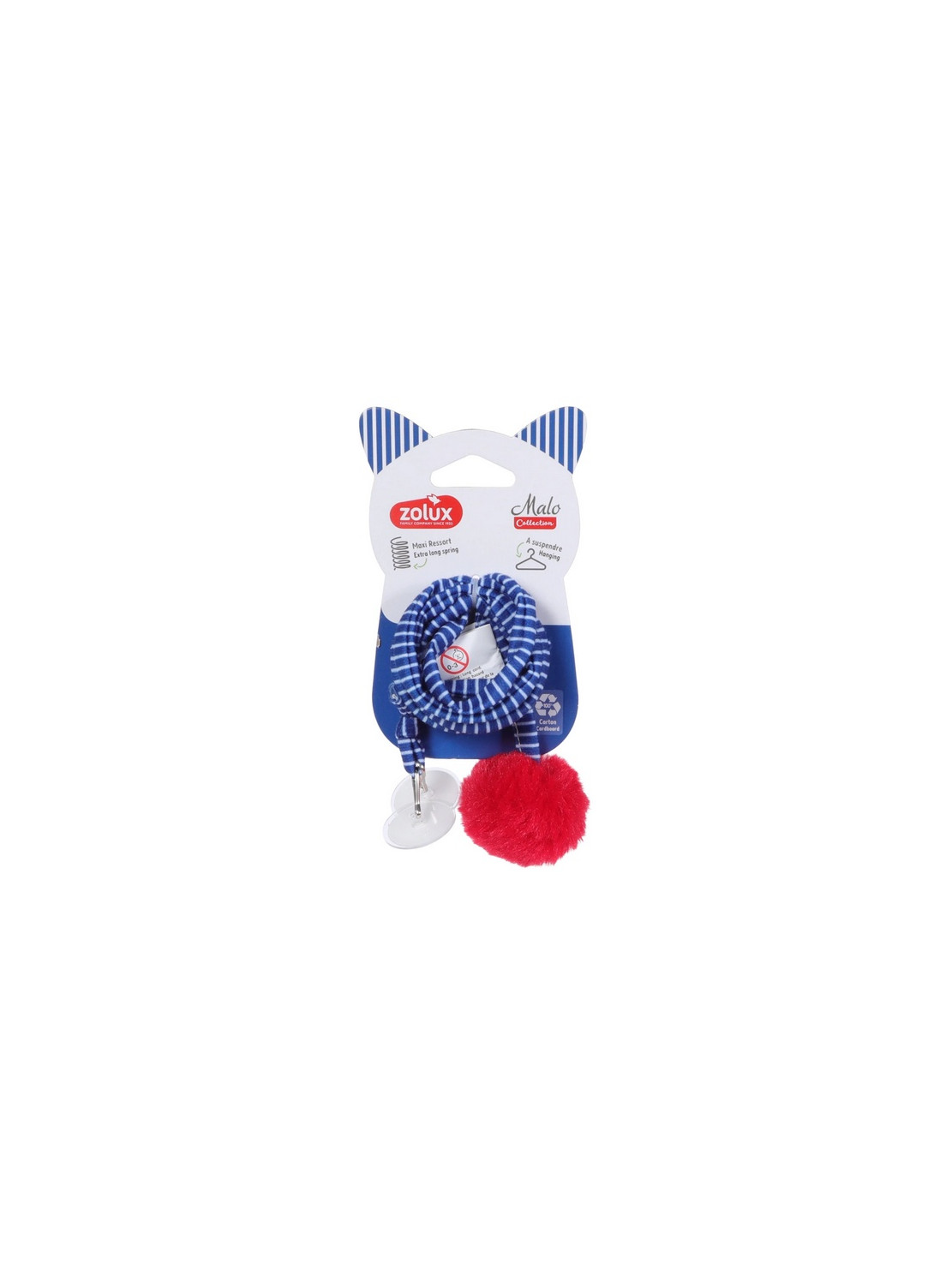 Zolux Zabawka zawieszana dla kota Pompon ze sprężyną Malo 80cm niebieski