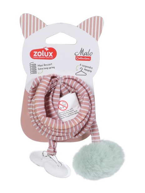 Zolux Zabawka zawieszana dla kota Pompon ze sprężyną Malo 80cm różowy