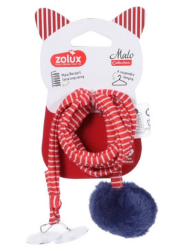 Zolux Zabawka zawieszana dla kota Pompon ze sprężyną Malo 80cm czerwony