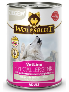 Wolfsblut Dog VetLine Hypoallergenic Goat - koza i bataty puszka 395g