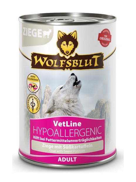 Wolfsblut Dog VetLine Hypoallergenic Goat - koza i bataty puszka 395g
