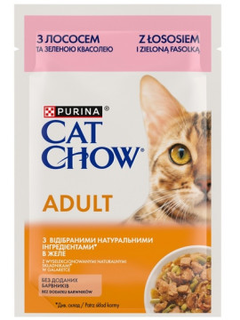 Purina Cat Chow Łosoś i zielona fasolka saszetka 85g
