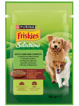 Friskies Dog Adult Jagnięcina i marchewka w sosie saszetka 85g