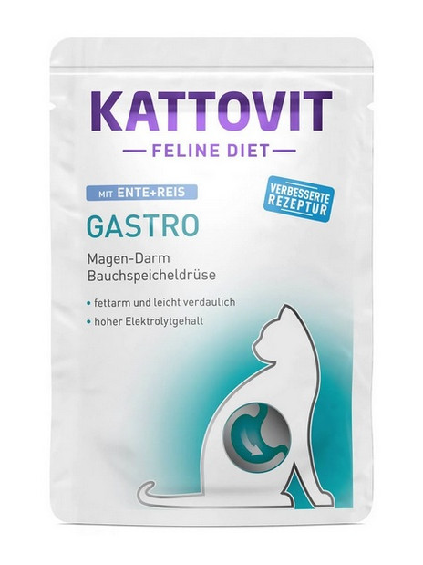 Kattovit Feline Diet Gastro kaczka i ryż saszetka 85g