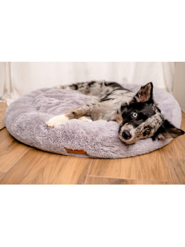 MIMIKO Pets Legowisko Shaggy okrągłe XXL 100cm szare