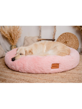 MIMIKO Pets Legowisko Shaggy okrągłe XXL 100cm różowe