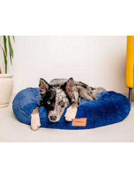 MIMIKO Pets Legowisko Shaggy okrągłe XXL 100cm chabrowe