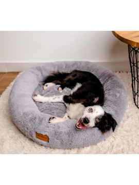 MIMIKO Pets Legowisko Shaggy okrągłe XL 75cm szare