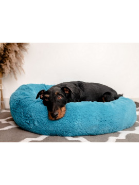 MIMIKO Pets Legowisko Shaggy okrągłe XL 75cm turkusowe