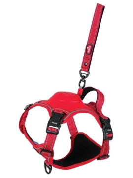 Zolux Szelki ze smyczą automatyczną Easyride L czerwone