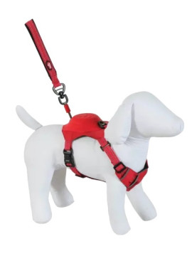 Zolux Szelki ze smyczą automatyczną Easyride L czerwone