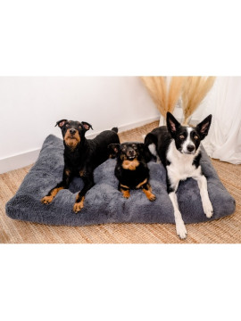 MIMIKO Pets Legowisko Shaggy prostokątne XXL 115x75cm grafitowe