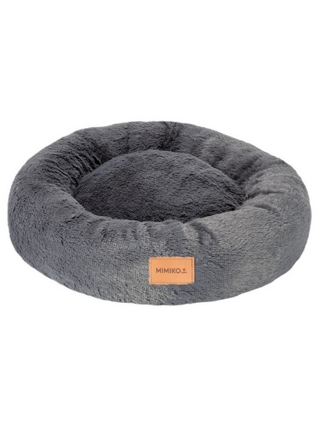 MIMIKO Pets Legowisko Shaggy okrągłe L 60cm grafitowe