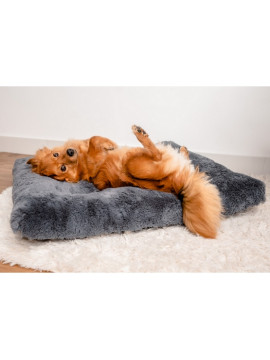 MIMIKO Pets Legowisko Shaggy prostokątne XL 85x65cm grafitowe
