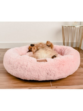 MIMIKO Pets Legowisko Shaggy okrągłe M 45cm różowe