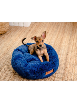 MIMIKO Pets Legowisko Shaggy okrągłe M 45cm chabrowe