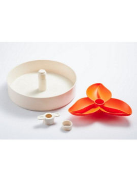 Spin Interaktywna miska Flower/Spin biało-pomarańczowa