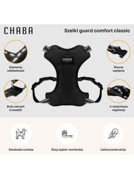 CHABA Szelki Guard Comfort Classic M czarne