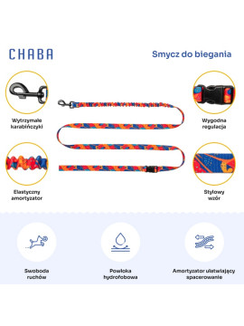 CHABA Smycz z amortyzatorem do biegania Story III L 25mm/280cm Aussie