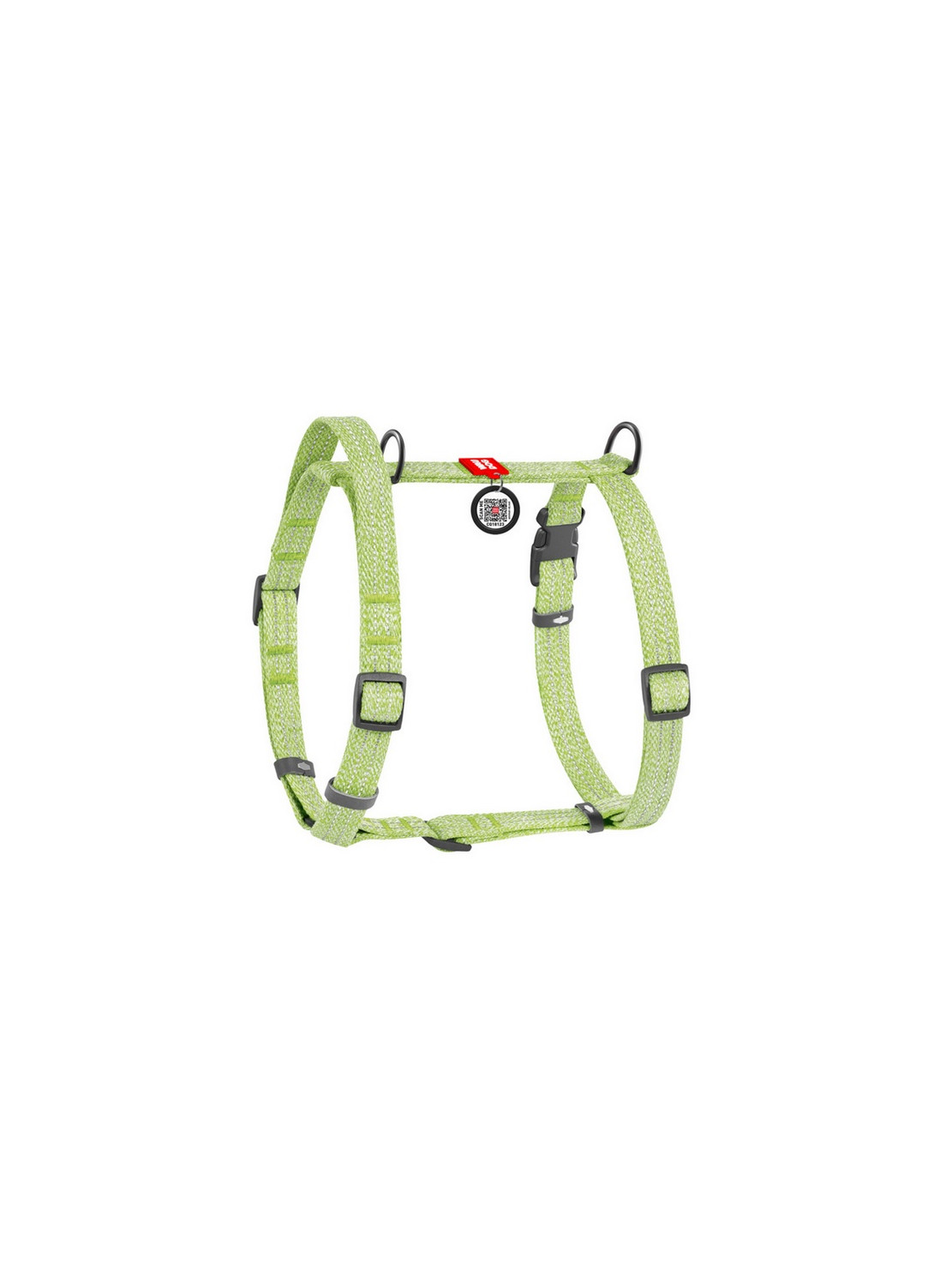 Collar WauDog Re-Cotton Szelki z rączką z regenerowanej bawełny anatomiczne w kształcie litery H, odblaskowe z QR-paszportem, pl