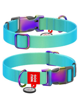 Collar WauDog Recycled Obroża nylonowa z QR-paszportem, gradient XL 25mm x 37-58cm niebieski