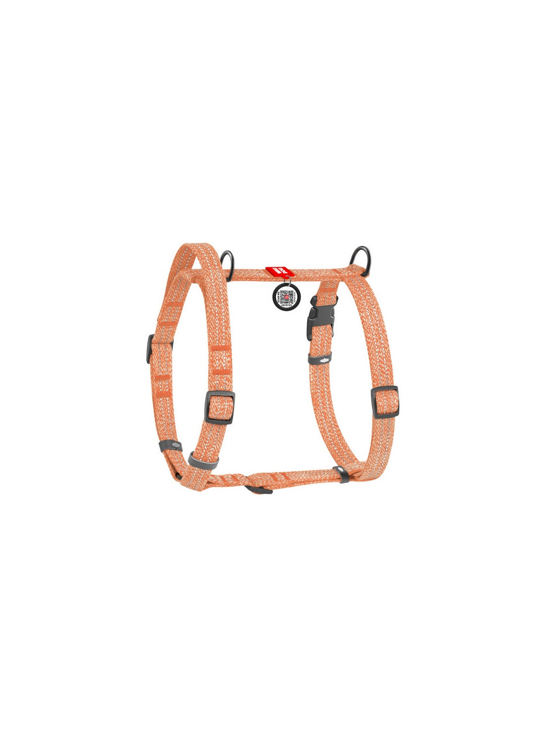 Collar WauDog Re-Cotton Szelki z rączką z regenerowanej bawełny anatomiczne w kształcie litery H, odblaskowe z QR-paszportem, pl