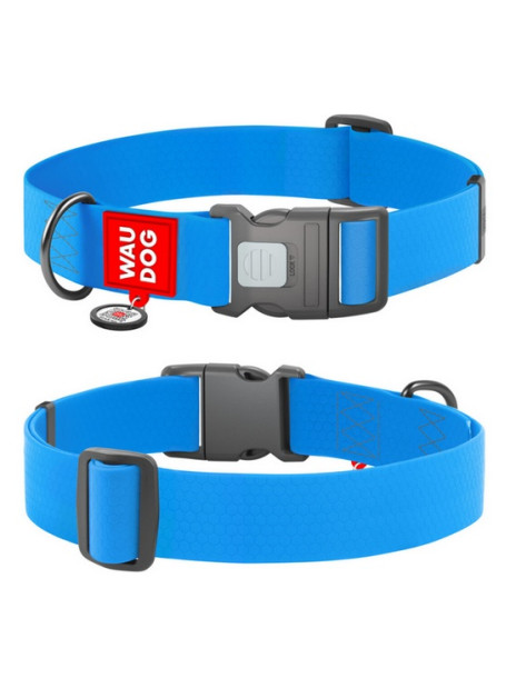 Collar Waterproof Obroża wodoodporna z QR-paszportem, plastikowy fastex, XXL 35mm/46-70cm niebieska